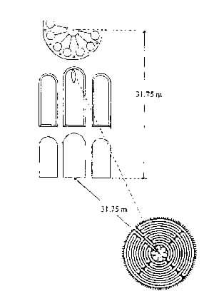 Lage von Fensterrosette und Layrinth