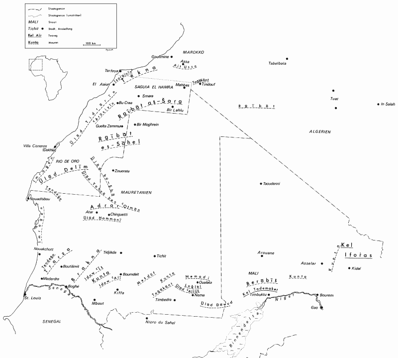 West-Sahara-Karte: Ethnische Gliederung